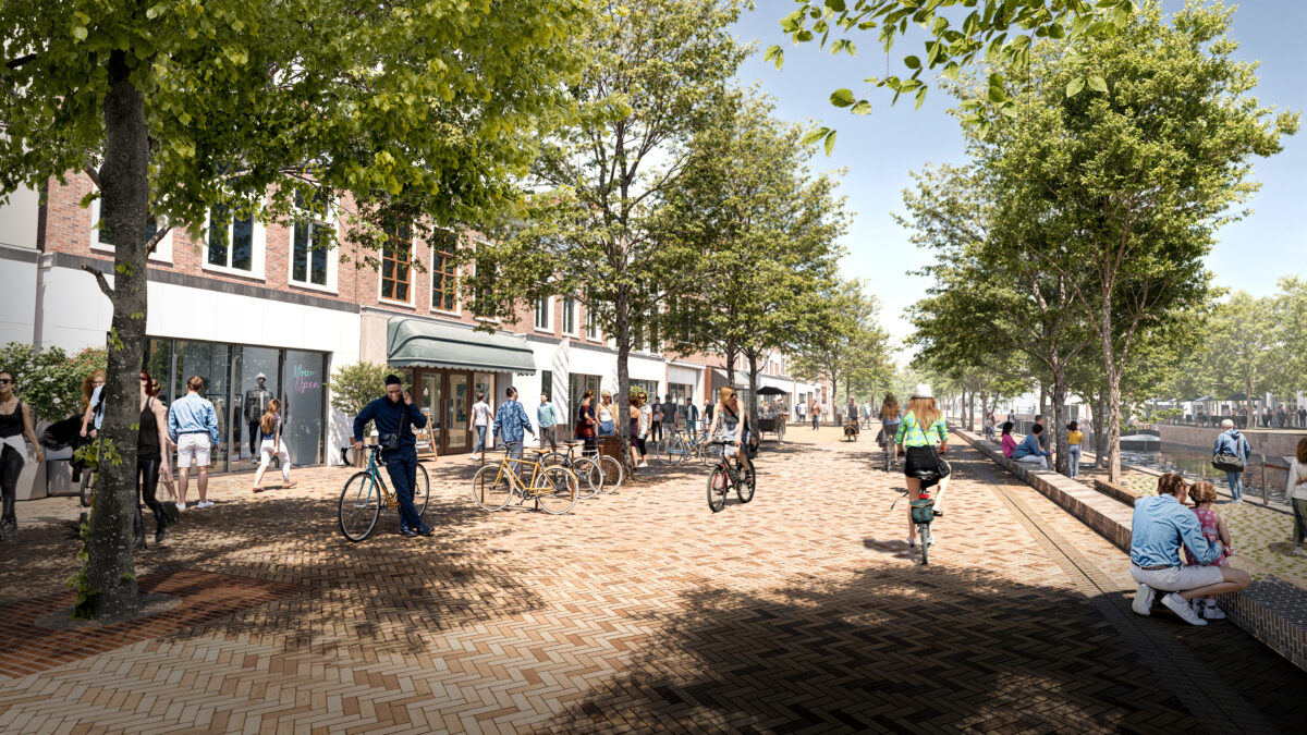 Impressie van de Nieuwestad met meer bomen en groen